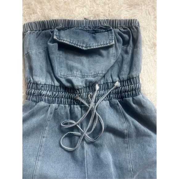 Denim Pants - Denim TUBE JUMPSUIT